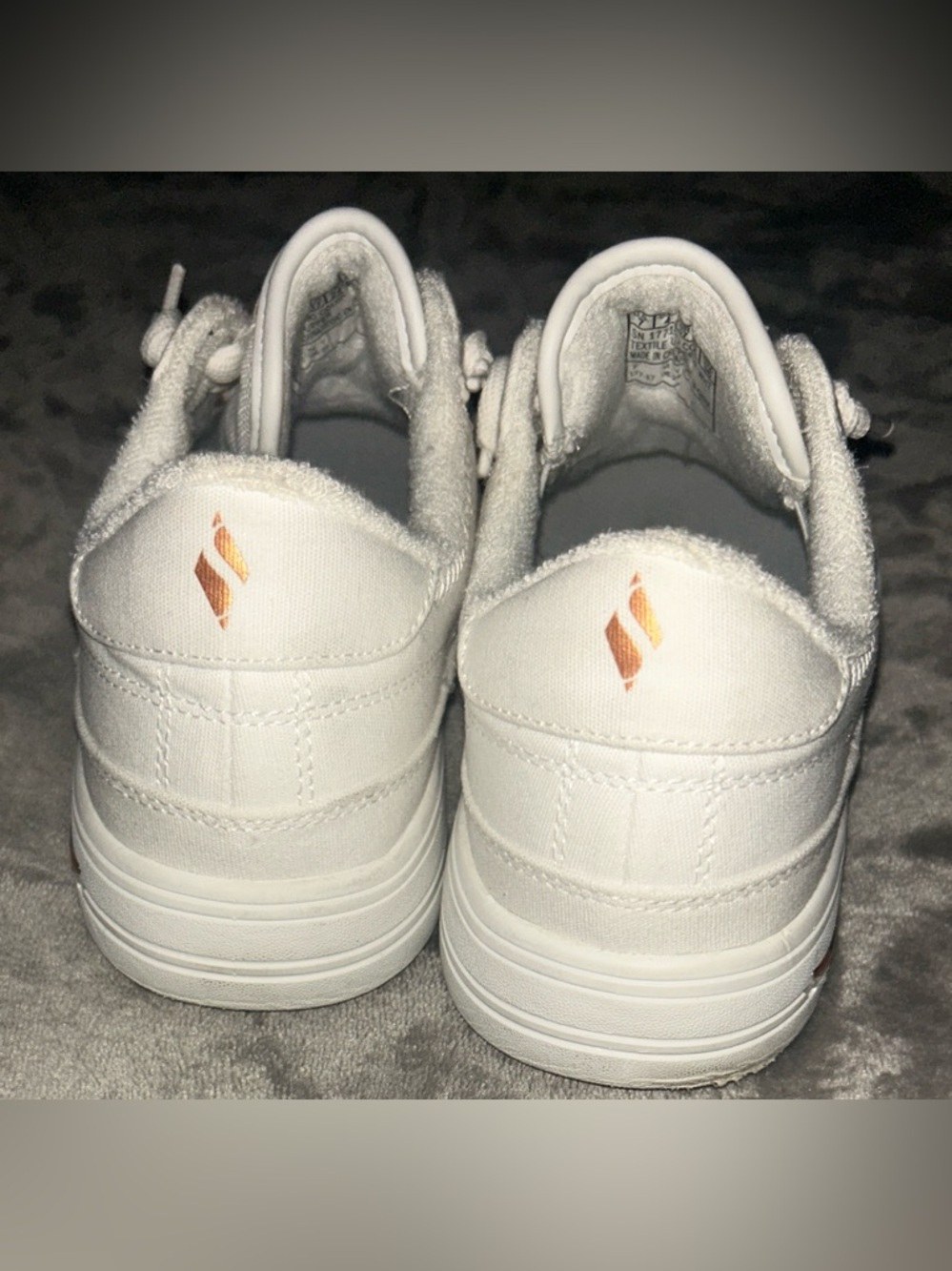 Skechers Women's White Slip On Casual Sneakers with Rose Gold Eyelets - Picture 6 of 8
